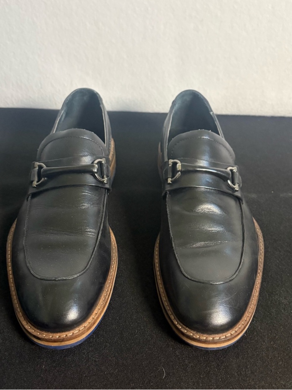 Kenneth Cole Reaction Men's Black Brown Slip On Loafers 8.5 M Dress Shoes #S0001